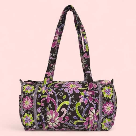 Vera Bradley Purple Punch Retired Brown Pink Green Travel Shoulder Duffle Bag - Picture 3 of 13